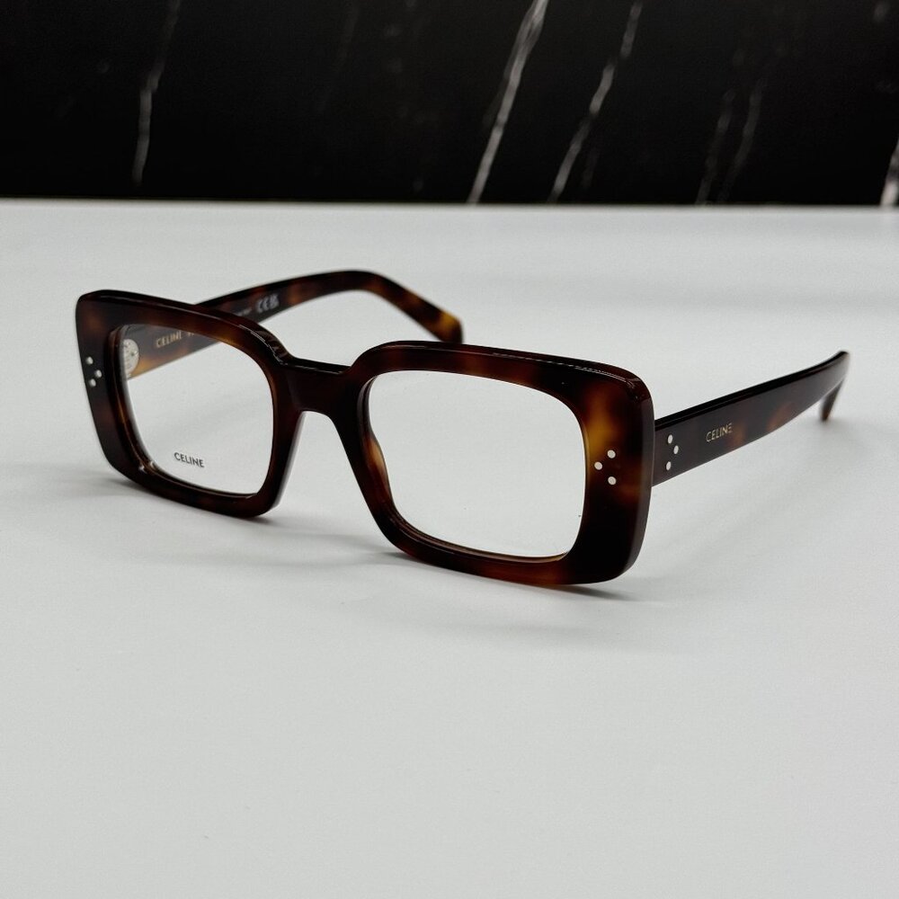 NEW CELINE CL50163I 053 SQUARE HAVANA BROWN WOMEN EYEGLASSES CELINE